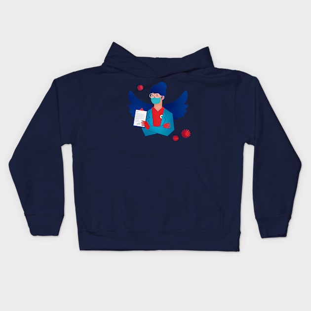 Essential Employee Angel Kids Hoodie by InkyArt